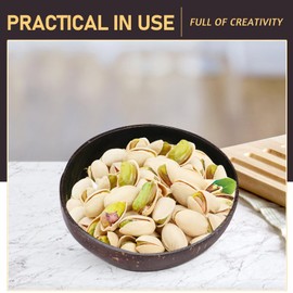 HEMOTON Coconut Bowls Key Dish Bowl Natural Coconut Shell Bowl Decorative Key Storage Bowl Candy Container Nuts Holder (Golden)