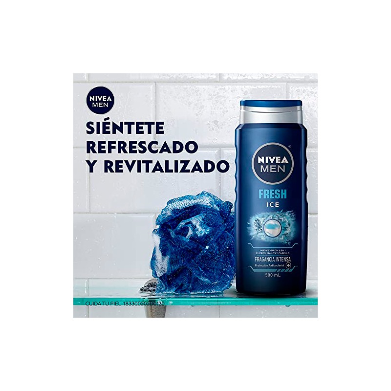 NIVEA MEN Jabón Líquido Corporal 3 en 1 Fresh Ice