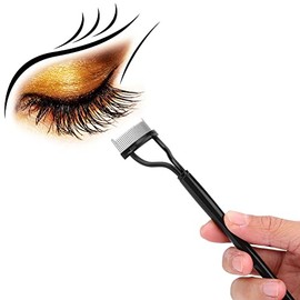 Peine para pestañas y cejas de acero inoxidable, cepillo separador de pestañas, herramienta de maquillaje profesional, diseño ergonómico