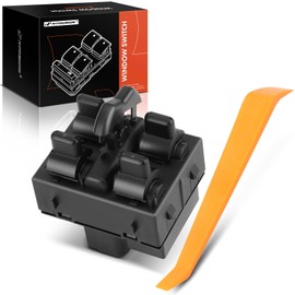 A-Premium - Interruptor de control maestro de ventana eléctrica compatible con Jeep Wrangler 2007 2008 2009 2010 Sport Utility 4 puertas, lado delantero izquierdo del conductor, reemplazo# 4602756AB,