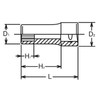 Ko-ken 3305X-10 3/8 Sq. Dr. Socket 10mm 12 point Length