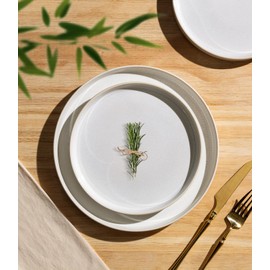 TheTerra Ceramic Dinnerware Sets for 4, 12 Pieces Porcelain Lightweight Plates and Bowls Sets, Scratch Resistant Dish Set, Oven & Microwave & Dishwasher Safe