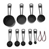 9PCS Black Stainless Steel Measuring Cups Set Coffee Spoon with