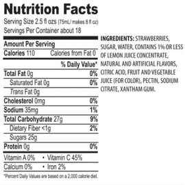 Maui Strawberry Premium Fruit Smoothie & Beverage Mix, 46 fl oz (Pack of 6)