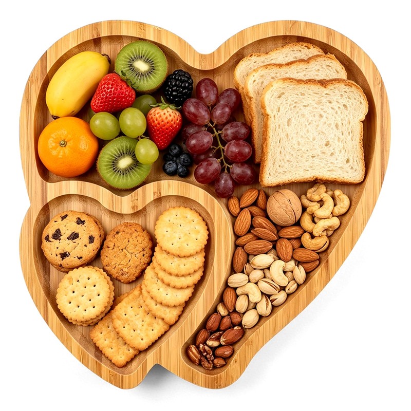 Wooden Serving Tray, Heart Charcuterie Boards for Wedding, Housewarming