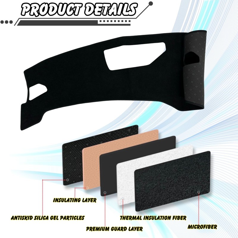 INUBOXES Non-Slip Dash Cover Dashboard Cover Mat Custom Fit Center