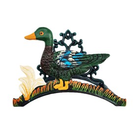 Garden Hose Holder Cast Iron Heavy Duty Water Hose Hanger, Outside Wall Mount, Solid Metal Decorative Rack/Organizer/Stand, Easy to Install, Hold Up to 50/75/100 ft (Hose holder - Duck)