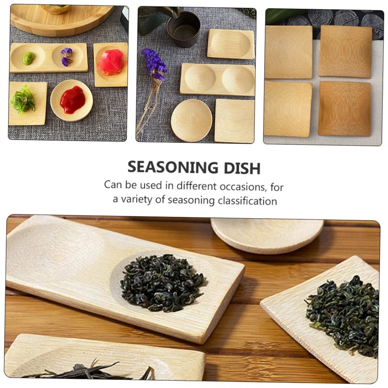 GRIRIW 1 Set Bamboo Snack Plates Versatile Serving Dishes for