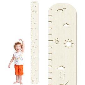 Wooden Growth Chart for Kids,Height Chart for Boy Girls,Measuring Board for Kids Height,for Child's Room,Nursery Decor Decoration Wall Art (Hollow Sun)
