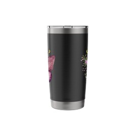 Floral Fairy Graphic, Moon and Stars, Fantasy Butterfly Wing Stainless Steel Insulated Tumbler