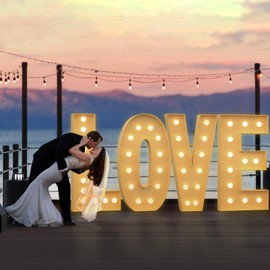 Tongjoy 4FT Marquee Light Up Letters, Large Marquee Letters, DIY Giant Letters for Baby Shower, Birthday Party Backdrop Decor Wedding Engagement Party, Pre-Cut Foam Board Letter L