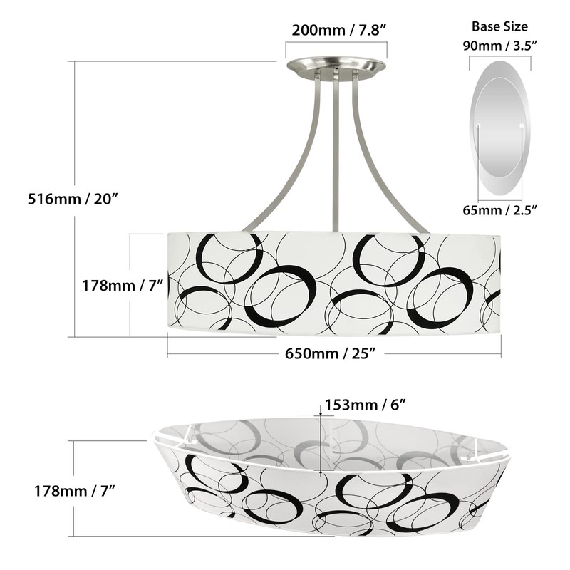 Dream lighting 12volt DC 25x20 inch Big Pendant Light for