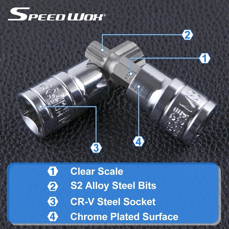 SPEEDWOX 10 Pcs Triple Square Bit Socket Set Spline Socket