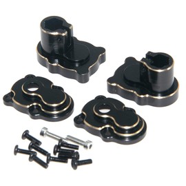 Upgrades Brass Front & Rear Portal Housing Cover Set + C-Hub Carrier Counterweight Compatible with 1/24 FMS FCX24 RC Crawler Car Upgrades Parts(Gear cover rear axle housing)