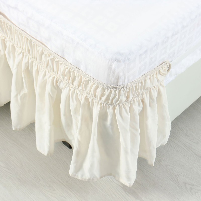 PiccoCasa Elasticated Bed Skirt Ruffled Bed Base Wrap Around Bed