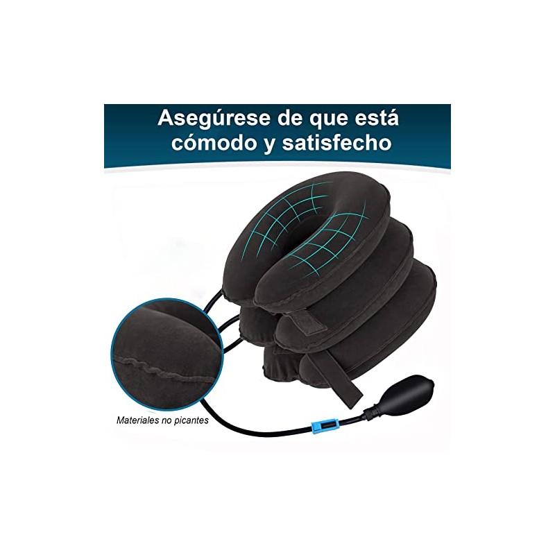Dispositivo de Tracción Cervical,Collarín Inflable Ajustable Relajar Cuello