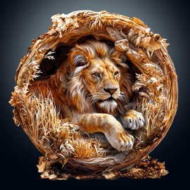 Wooden Puzzles for Adults, 3D Vision Effect Lion King Wooden Jigsaw Puzzles 575 PCS Unique Shape Advanced Wood Puzzle Adult, 3D Effect Flat Puzzle Birthday Gifts Family Game (XL-17.3 * 17.3in)