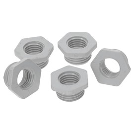 Kalitec G6161200 Reduction M16/M12 Plastic Light Grey I Reducer Cable Gland Hexagonal I M12 Female Thread I M16 Male Thread I IP68 Pack of 5