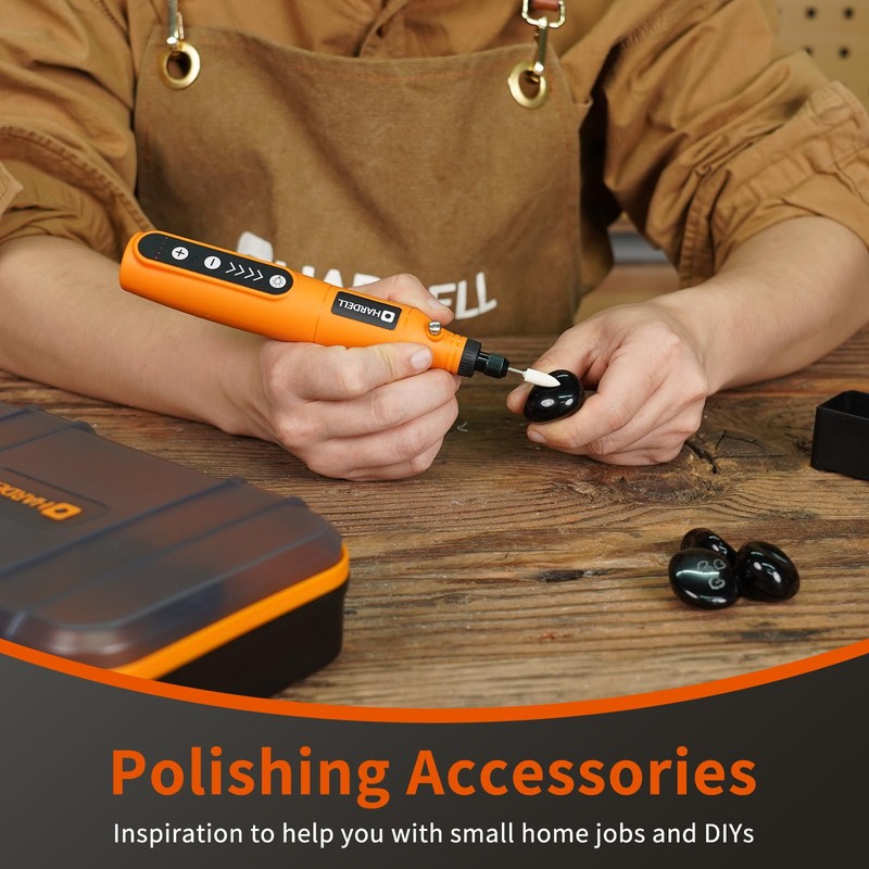 HARDELL Mini Cordless Rotary Tool, 5-Speed and USB Charging with