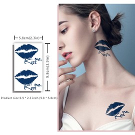 30 Sheets Semi-Permanent Tattoos for Women, Inspirational Words, Tattoo Stickers, Flower, Rose, Dark Blue, Fake Tattoos for Adults, Children, 1-2 Weeks Long Waterproof Tattoo (Dragonfly)