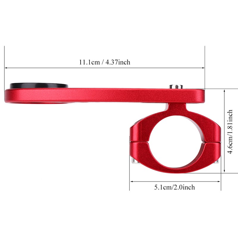 Bicycle Odometer Comupter Aluminium Alloy Extension Mount with Adapters (Red)