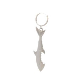 Honbay 2pcs Cute Creative Keychain, Shark Style Metal Bottle Opener Keychain, Metal Pendant White Shark Style Cool Beer Keychain Opener Key Ring Chains
