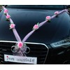 Autoschmuck Organza M garland with roses for bride and groom