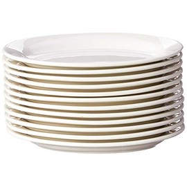 CAC China REC-13 Rolled Edge 11-1/2 by 8-1/4-Inch Stoneware Oval Platter, American White, Box of 12