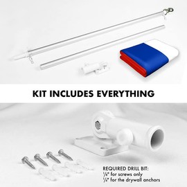 G128-6 Feet Spinning Flagpole (Silver) Russia 150D Flag Brass Grommets Printed 3x5 ft (Flag Included) Aluminum Flag Pole