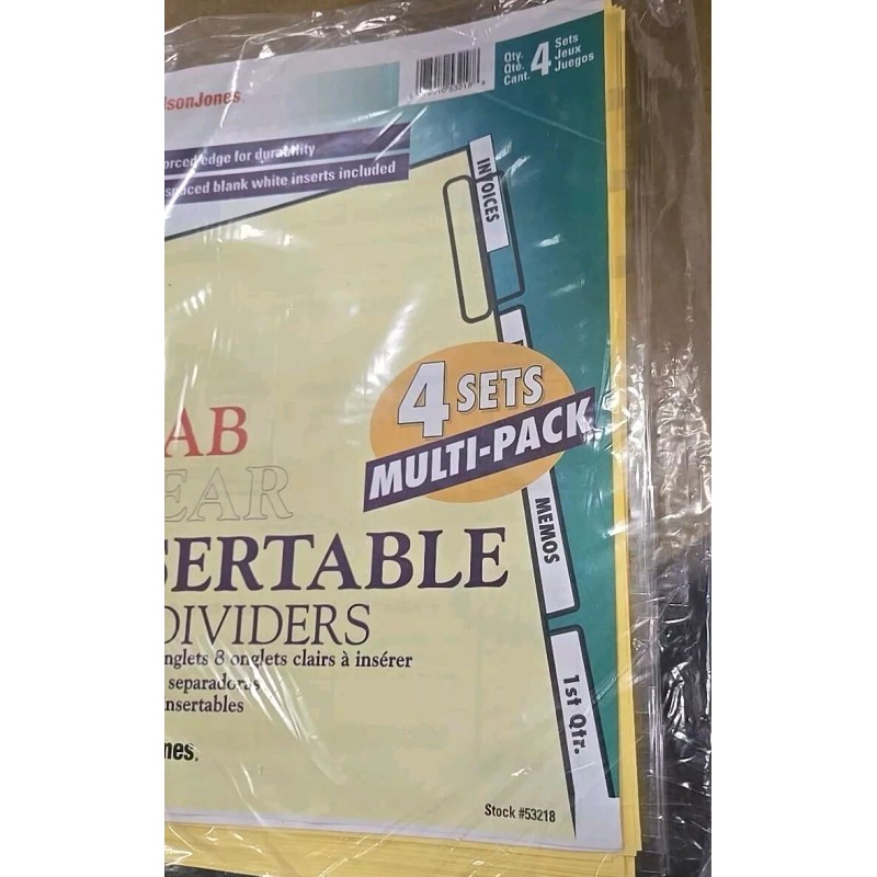 Wilson Jones 4 set Wilson Jones 8 Clear Tab Insertable