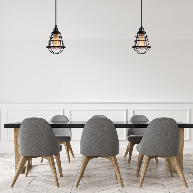 Industrial Pendant Light INNOCCY Edison Hanging Cage Pendant Lights E26