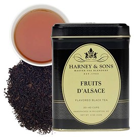 Harney & Sons Fruits d'Alsace, 4oz Tin of Loose Black Tea with Apricot & Cherry, and Fruit Flavors