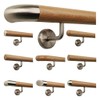 Oak Railing Handrail Set Kit with Angled Holder Various End