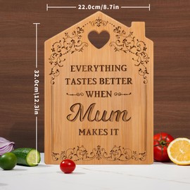 Giftasy Gifts for Mum, Mum Birthday Gifts - Unique House-Shaped Cutting Board, Mum Gifts from Daughter Son, Kitchen Presents for Mum on Birthday Christmas Mother's Day
