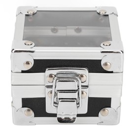 Nail Drill Bits Storage Box 25 Holes Transparent Clamshell Lock Design Dustproof Nail Drill Bits Desktop Container Black