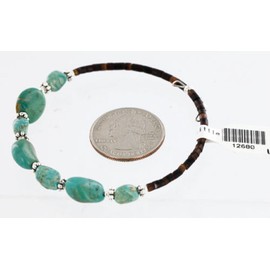 $80Tag Certified Navajo Turquoise Native American WRAP Bracelet 371053390629 Made by Loma Siiva