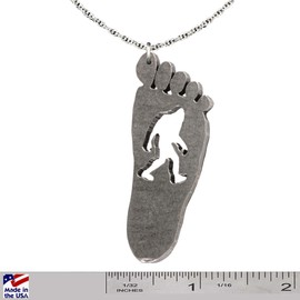 Antique Pewter Sasquatch (Bigfoot) Footprint Pendant A175PEN