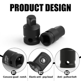 Annlpoy Socket Adapter Set, Socket Adapter Set for Ratchets, Impact Wrench Adapter (Black)