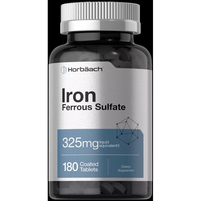Horbäach Iron Ferrous Sulfate | 325mg | 180 Tablets |