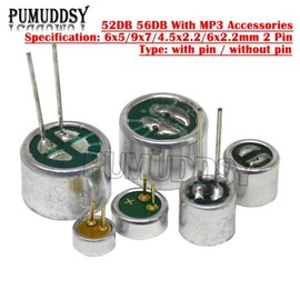 마이크 캡슐 일렉트릿 콘덴서 Dip Smd 52db 56db, Mp3 액세서리 포함, 2 핀, 6x5mm, 9x7/4.5x2.2mm, 10 개 [01 4.5x2.2 With pins] Micro Capsule Electret Condenser Dip Smd 52db 56db, Including Mp3 Accessories, 2 Pins, 6x5mm, 9x7/4.5x2.2mm, 10 Pieces [01 4.5x2.2 With Pins]