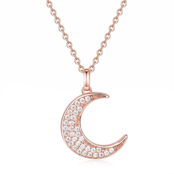 GAVU Women's Necklace with Moon Pendant Necklace Women's Silver 925,