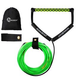MUMUBOAT Dyneema Wakeboard Rope 75ft, No Stretch Wakeboard Rope and Handle Water Ski Rope for Watersports, 4 Sections Floating Wakeboard Tow Rope for Kneeboarding and Wakesurfing | MUMUBOAT
