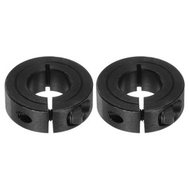 HARFINGTON 2pcs Shaft Collars 5/8" Bore, 1-7/16" OD, 5/16" Width, Black Oxide Plating, Single Split Axle Clamp-On Collar Clamping Collar with Set Screw
