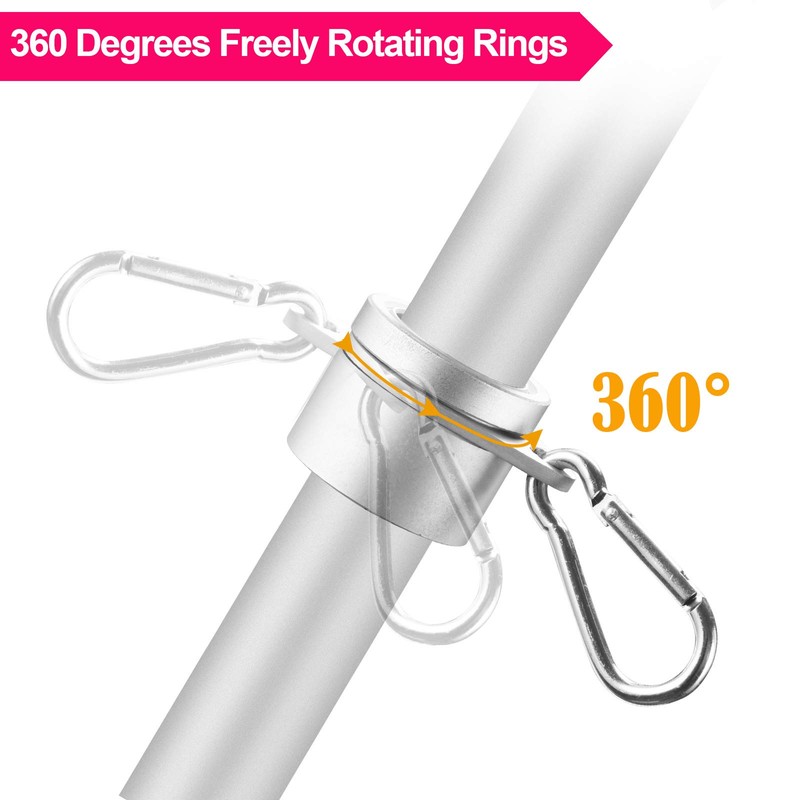 BONWIN 1.25" Flag Pole Rings, 2 Pcs Anti Wrap Flag