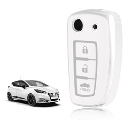 TOOMUME Car Key Cover TPU, Car Key Case Fit for Nissan Micra K14 Qashqai j11 Juke F15 X Trail T32 Pulsar C13 Rogue Murano Maxima Altima, Protective Key Fob Cover Key Fob Case - 3 Buttons