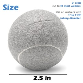8PCS - Walker Glide Balls,Precut Walker Tennis Balls for Furniture Legs and Floor Protection,Walkers Legs Universal Precut Glide Balls,Heavy Duty Long Lasting Felt Pad Glide Coverings,Fit Most Walkers