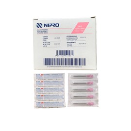 Nipro Aguja Hipodérmica 18G x 1 1/2" Rosa Caja 100 Piezas
