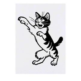'Crazy Cat Playing' Temporary Tattoo - Water Resistant, Skin-Safe, Non-Toxic Transfer (TO00071335)