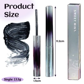 UZYXC Mascara Waterproof Black with Iron Eye Applicator - Telescopic Brush for Lump-free Natural Eyelashes, Extra Volume and Length for Upper Eyelashes, Gentle Formula, Shimmering Jet Black