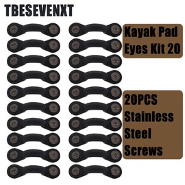 TBESEVENXT Kayak Pad Eyes Kit 20/Piece Deck Loops Tie Down Pad Eye with Screws,Kayak Hardware Boat Deck Rigging Kits- for Boat Kayak Rigging Boat Parts